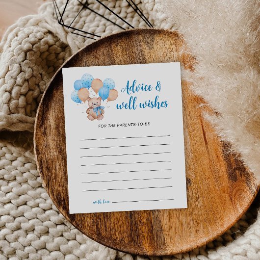 Carte de conseils Ourson en peluche