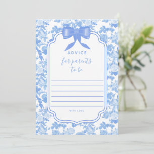 Carte de conseils pour baby shower à motif floral