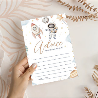 Carte de conseils pour Baby Shower astronaute dans