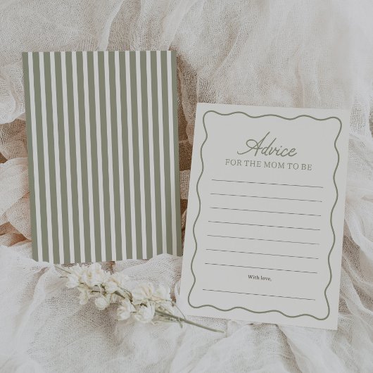 Carte de conseils pour Baby Shower au Vichy Vert S
