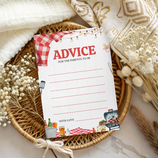 Carte de conseils pour Baby Shower Backyard BBQ