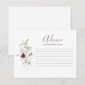 Carte de conseils pour baby shower Fleurs sauvages (Devant / Derrière)