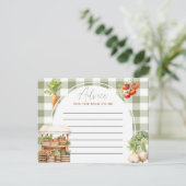 Carte de conseils pour baby shower Locally Grown F (Debout devant)