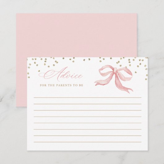 Carte de conseils pour Baby Shower Rose Gold (Devant / Derrière)