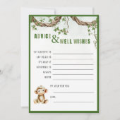 Carte de conseils pour Baby Shower singe (Devant)