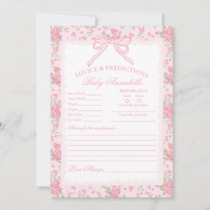 Carte de conseils pour bébé à motif floral fantais