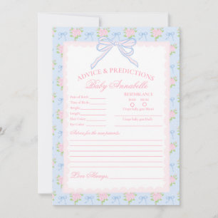 Carte de conseils pour bébé à motif floral fantais