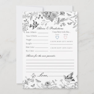 Carte de conseils pour bébé à motif floral Toile D