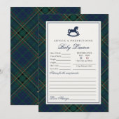Carte de conseils pour bébé Cheval à bascule Plaid (Devant / Derrière)