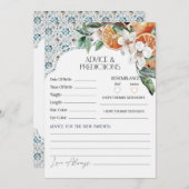 Carte de conseils pour bébé en italien de la côte  (Devant / Derrière)