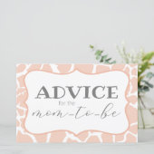 Carte de conseils pour bébé fille girafe rose (Debout devant)