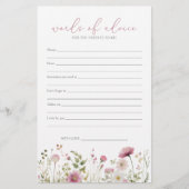 Carte de conseils pour bébé Fleur sauvage bébé ros (Devant)