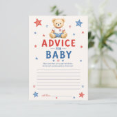 Carte de conseils pour bébé Rouge Blanc & À Venir (Debout devant)