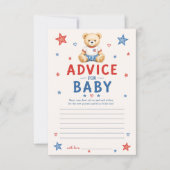Carte de conseils pour bébé Rouge Blanc & À Venir (Devant)