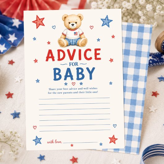 Carte de conseils pour bébé Rouge Blanc & À Venir