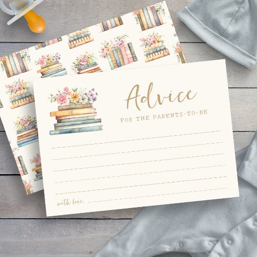 Carte de conseils pour bébé sur le thème du livre