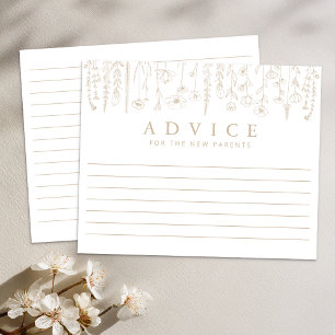 Carte de conseils pour bébé Taupe Wildflower Baby