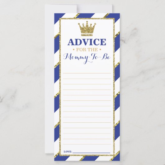 Carte de conseils pour future maman, Baby Shower,  (Devant)