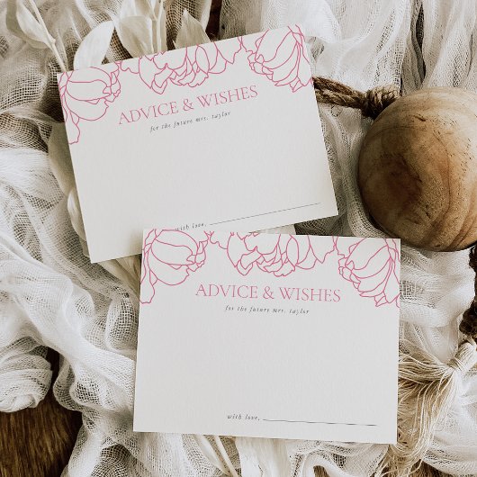 Carte de conseils pour la baby shower de mariage d