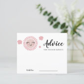 Carte de conseils pour la baby shower fille au sol (Debout devant)