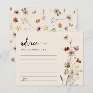 Carte de conseils pour la douche nuptiale florale