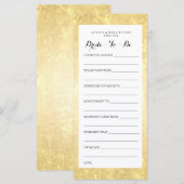 Carte de conseils pour la fête de mariage en or av (Devant / Derrière)