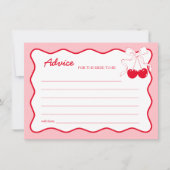 Carte de conseils pour la fête de mariage Red Pink (Devant)