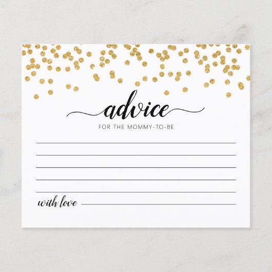 Carte de conseils pour la future maman pour la fêt (Devant)