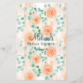 Carte de conseils pour la mariée aux fleurs de pêc (Dos)