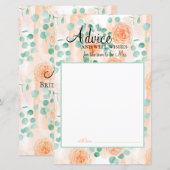 Carte de conseils pour la mariée aux fleurs de pêc (Devant / Derrière)