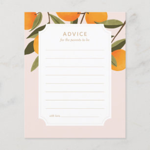 Carte de conseils pour les parents de Little Cutie