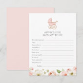 Carte de conseils pour maman à la baby shower flor (Devant / Derrière)