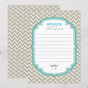 Carte de conseils pour maman à moustache bleue et