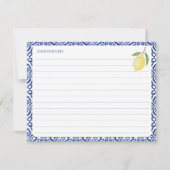 Carte de conseils pour maman avec simple citron Am (Dos)