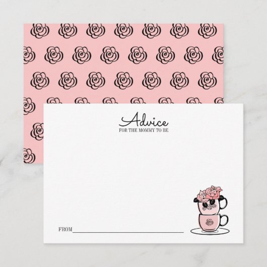 Carte de conseils pour maman pour Baby Shower Teac (Devant / Derrière)