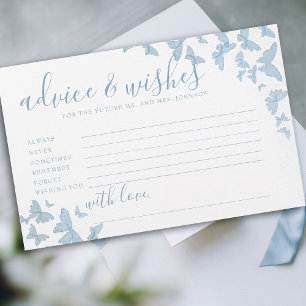Carte de conseils pour mariage Mr Mme papillons bl