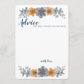 Carte de conseils pour un mariage Fleur Bleue et O (Devant)