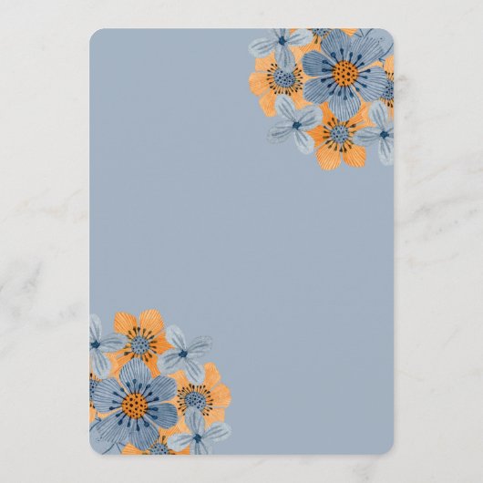 Carte de conseils pour un mariage Fleur Bleue et O (Dos)