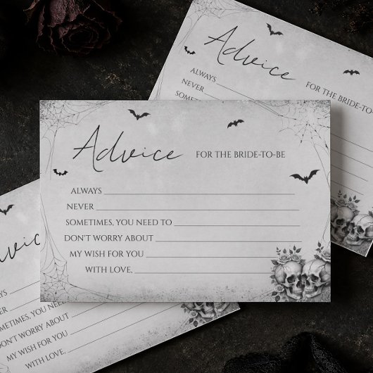 Carte de conseils pour un mariage gothique Hallowe