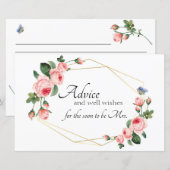 Carte de conseils Rose Rose Pâle (Devant / Derrière)