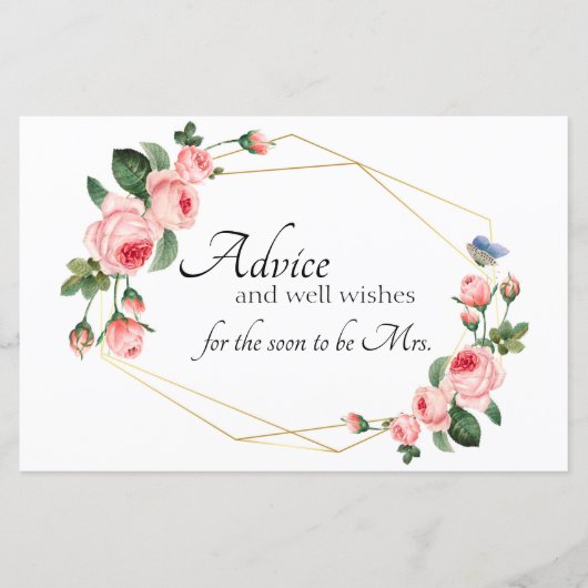Carte de conseils Rose Rose Pâle (Devant)