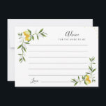 carte de conseils sur l'aquarelle et la verdure<br><div class="desc">Une belle aquarelle design citrons. N'hésitez pas à modifier les couleurs et les détails du texte.</div>