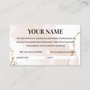 Carte de Consentement Photo Or Moderne