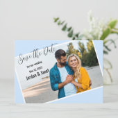 Carte de conservation de date de couple à la plage (Debout devant)