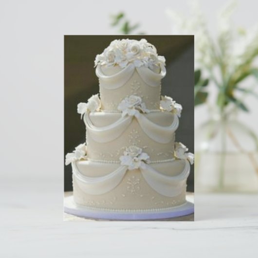 Carte de conservation de gâteau de mariage (Debout devant)