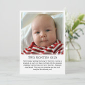 Carte de conservation de jalon : deux mois (Debout devant)