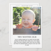 Carte de conservation de jalon : dix mois (Devant / Derrière)
