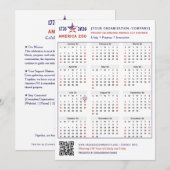 Carte de conservation du calendrier America 250 Pa (Devant / Derrière)