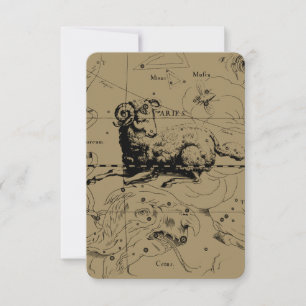 Carte de Constellation Aries Hevelius vers 1690