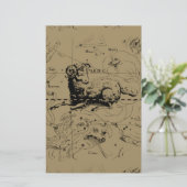 Carte de Constellation Aries Hevelius vers 1690 (Debout devant)